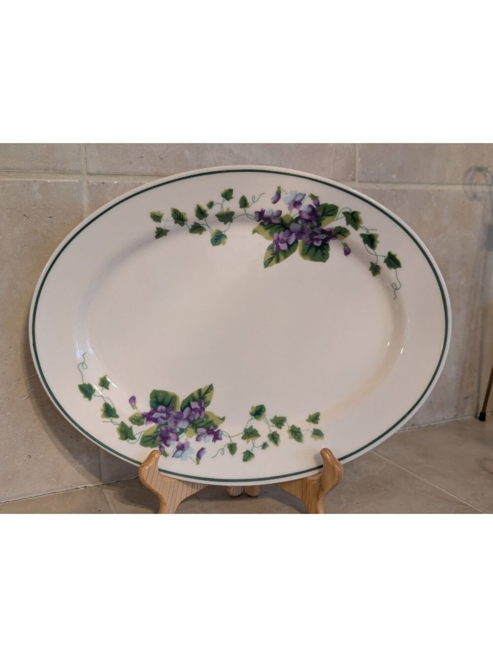 Waverly Garden Room "Sweet Violets" 14-inch Oval Serving Platter Purple Y2K